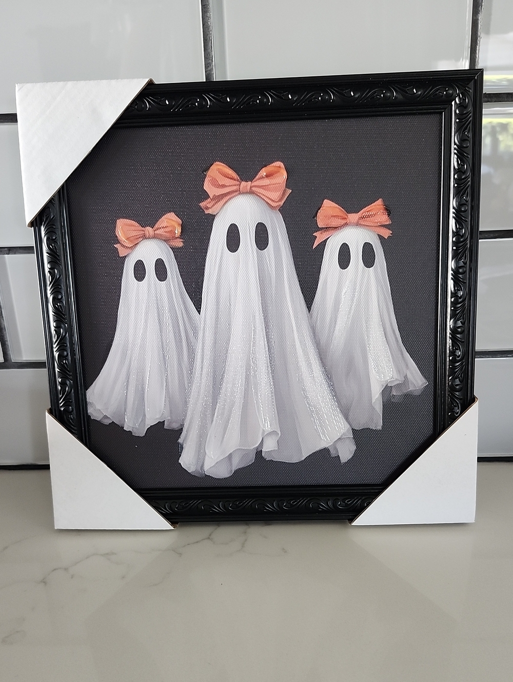 Three Sassy Ghosts with Peach Bows Picture - Home Accents